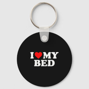 Ich liebe mein Bett - Rotes Herz Schlüsselanhänger