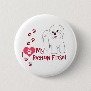 Ich Liebe mein Bichon Frise! Button