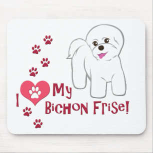 Ich Liebe mein Bichon Frise! Mousepad