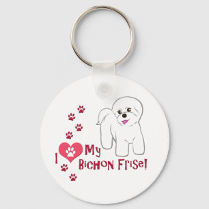 Ich Liebe mein Bichon Frise! Schlüsselanhänger