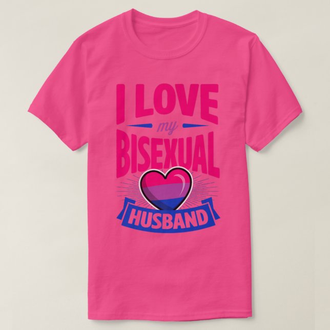 Ich Liebe mein Biseual-Ehemann Niedlich Bi Pride A T-Shirt (Design vorne)