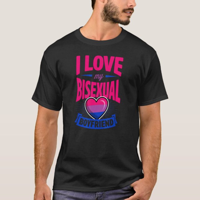 Ich Liebe mein BiSexuelle Freund Niedlich Bi Pride T-Shirt (Vorderseite)