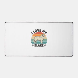 Ich liebe mein Blake-Hund Retro-Gravurdesign_1 Schreibtischunterlage