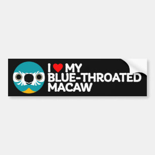 ICH LIEBE MEIN BLAU-THROATES MACAW AUTOAUFKLEBER