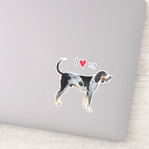 Ich Liebe mein Bluetick Coonhound Vinyl Sticker