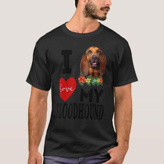 Ich Liebe mein Bluthund Hund Haustier Tier Mama Va T-Shirt (Vorderseite)