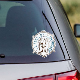 Ich Liebe mein Bluthund Hund Vinyl Aufkleber