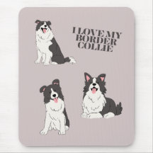 Ich liebe mein Border Collie-Mauspad