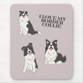 Ich liebe mein Border Collie-Mauspad Mousepad