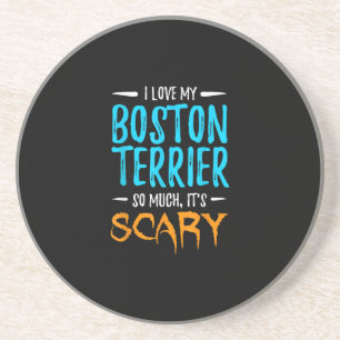Ich liebe mein Boston Terrier Dog Mom beängstigend Getränkeuntersetzer