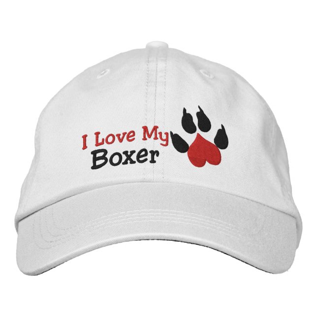 Ich Liebe mein Boxer Dog Pfosten drucken Bestickte Kappe (Vorderseite)