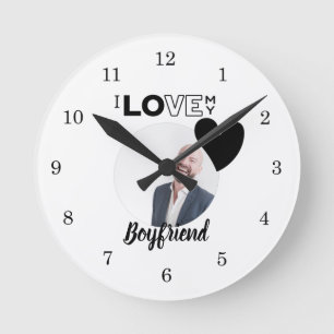 Ich Liebe mein BOYFRIEND Ehemann VATER Großvater B Runde Wanduhr