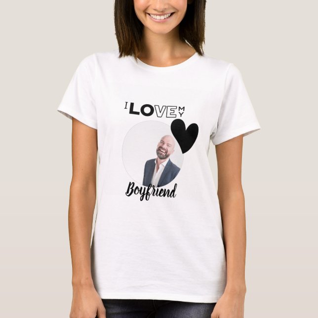 Ich Liebe mein BOYFRIEND Ehemann VATER Großvater B T-Shirt (Vorderseite)