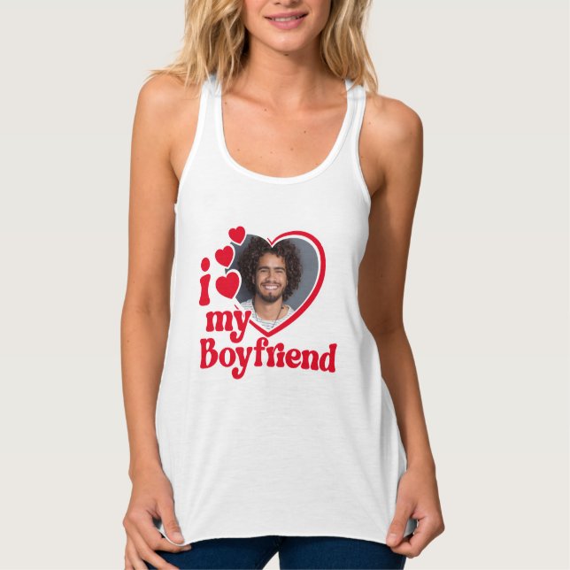Ich Liebe Mein Boyfriend Foto Custom Tank Top (Vorderseite)