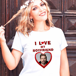 Ich Liebe mein Boyfriend Heart Foto T-Shirt