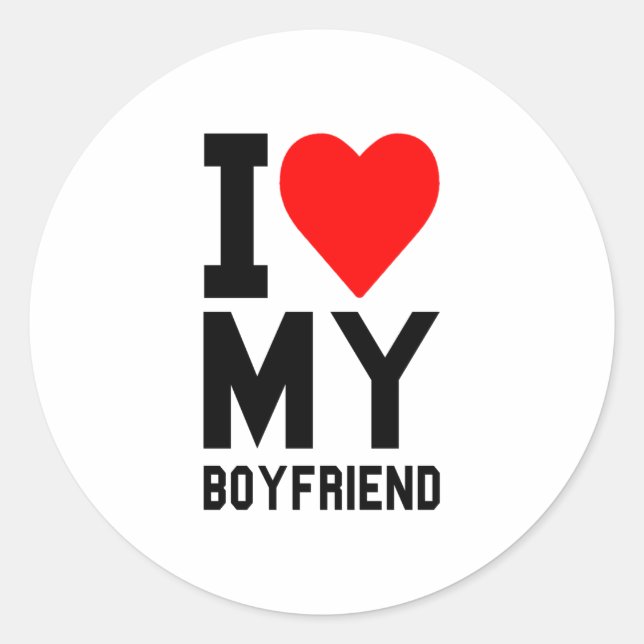 Ich Liebe mein BOYFRIEND Runder Aufkleber (Vorderseite)