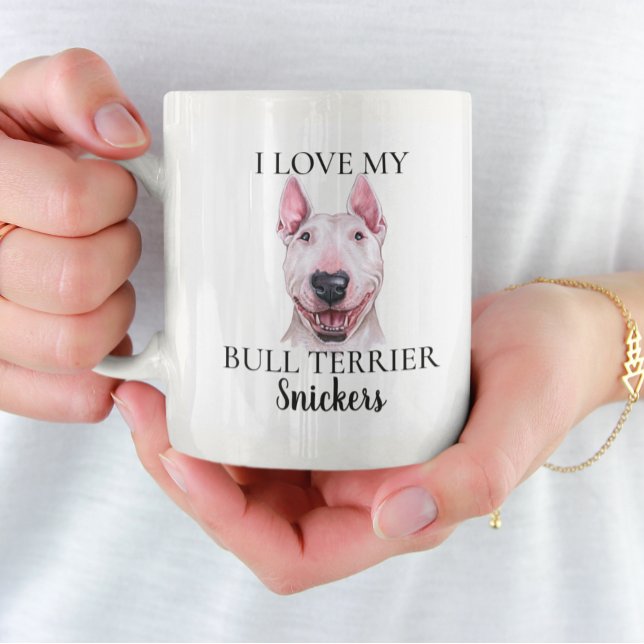 Ich Liebe mein Bull Terrier Dog Monogramm Kaffeetasse (Von Creator hochgeladen)