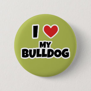 Ich Liebe mein Bulldog Button