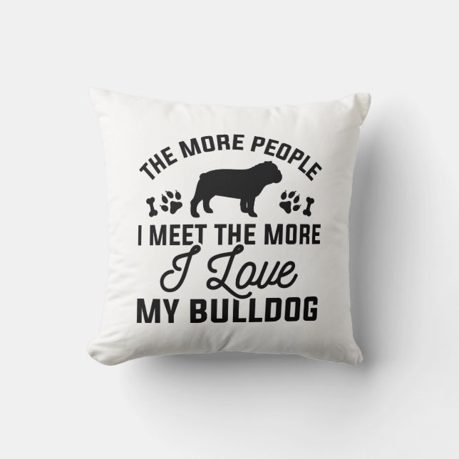 Ich Liebe mein Bulldog Kissen (Vorderseite)