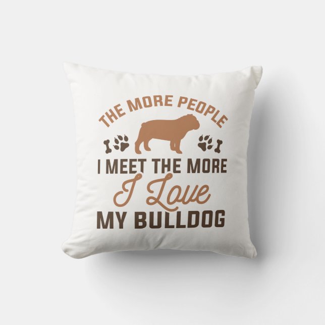Ich Liebe mein Bulldog Kissen (Vorderseite)