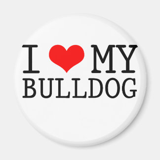 Ich Liebe mein Bulldog Magnet