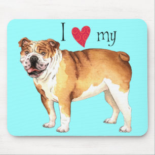 Ich Liebe mein Bulldog Mousepad