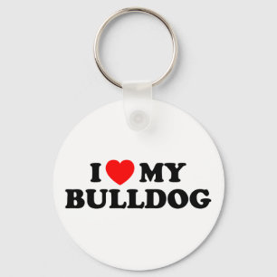 Ich Liebe mein Bulldog-Schlüsselanhänger Schlüsselanhänger