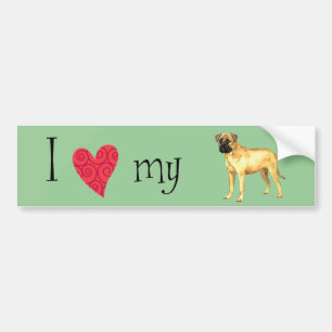 Ich Liebe mein Bullmastiff Autoaufkleber