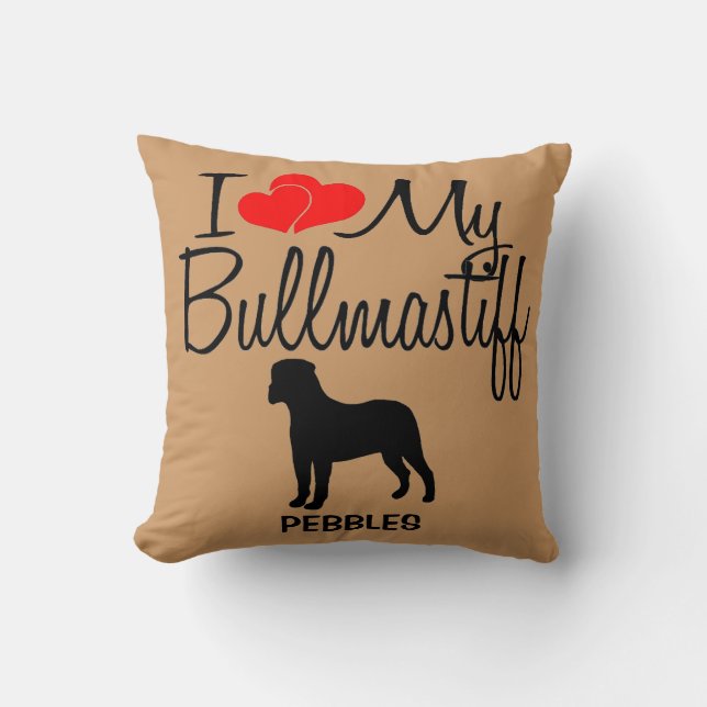 Ich Liebe mein Bullmastiff Hund Rasse Kissen (Vorderseite)