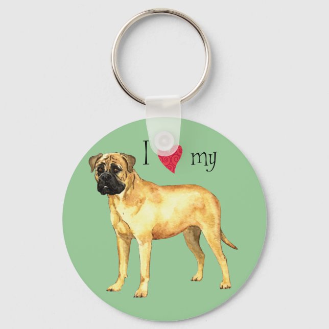 Ich Liebe mein Bullmastiff Schlüsselanhänger (Vorderseite)