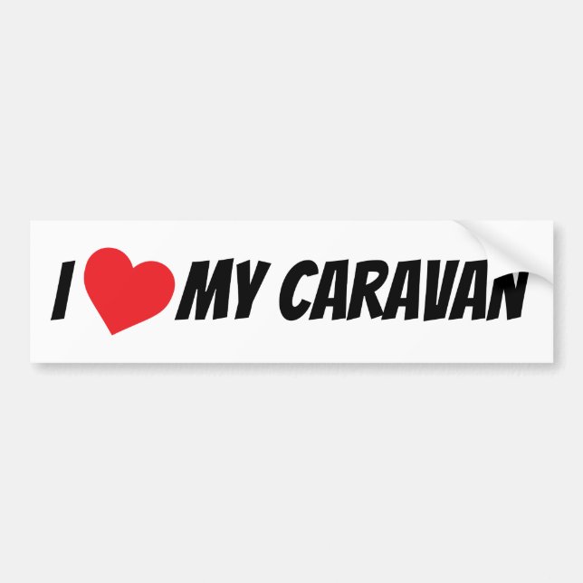 Ich Liebe mein Caravan Big Red Liebe Herz Autoaufkleber (Vorne)