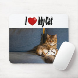Ich Liebe mein Cat-Foto Mousepad