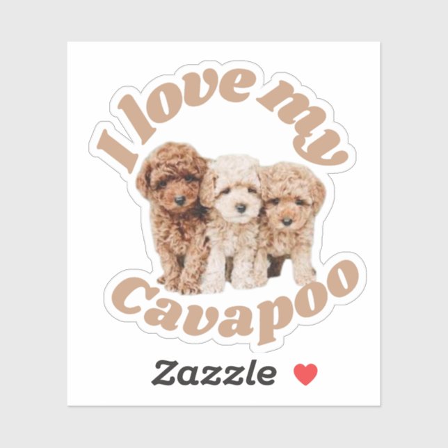 Ich Liebe mein Cavapoo Hund Lover Cavoodle Eigentü Aufkleber (Blatt)
