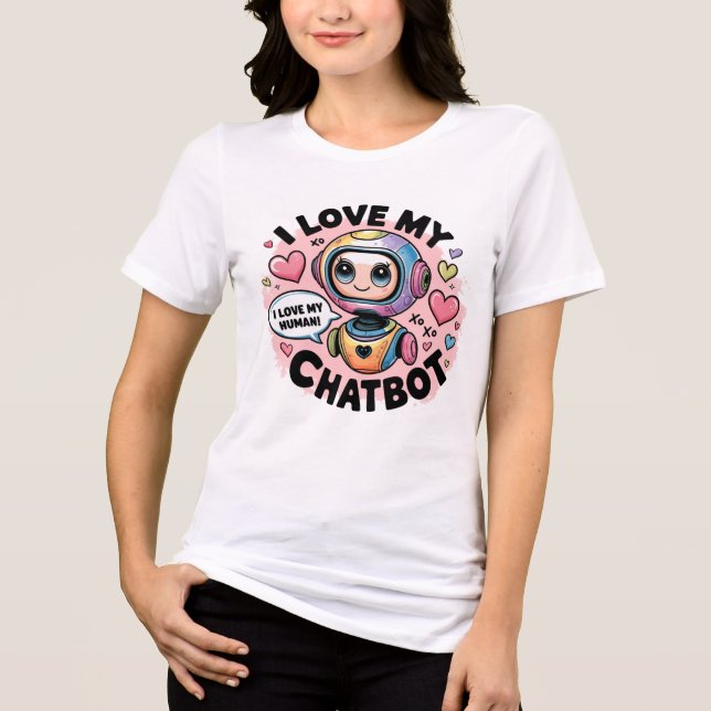 ❤️ ich Liebe Mein Chatbot Niedlich Companion Meme Tri-Blend Shirt (Vorderseite)