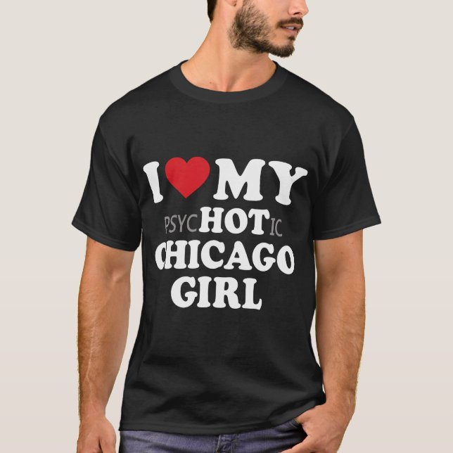 Ich Liebe mein Chicago Girl Valentine's Day T-Shirt (Vorderseite)
