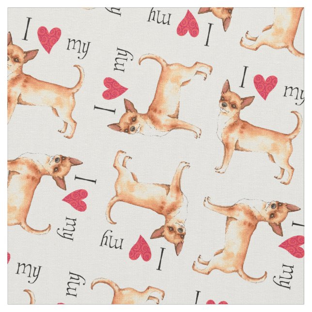 Ich Liebe mein Chihuahua Stoff (Nahaufnahme)