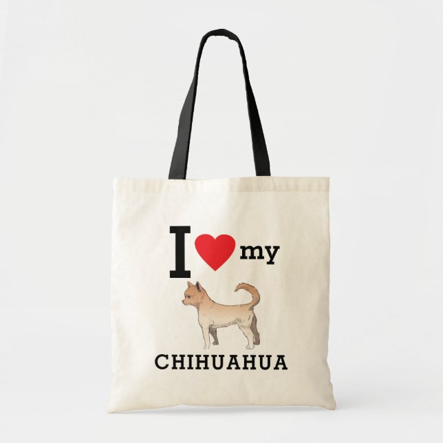 Ich Liebe mein Chihuahua Tragetasche (Vorne)