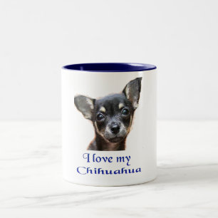 Ich Liebe mein Chihuahua Zweifarbige Tasse