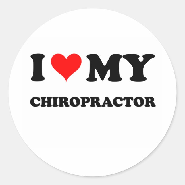Ich Liebe mein Chiropraktiker Runder Aufkleber (Vorderseite)