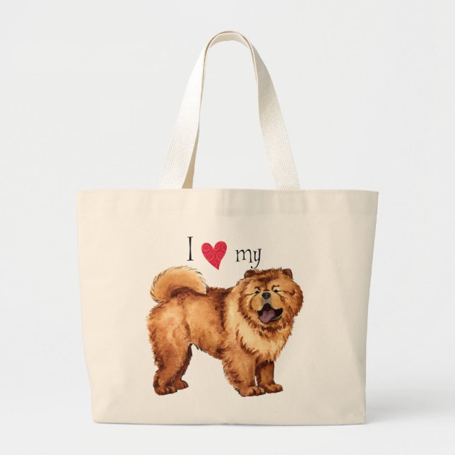 Ich Liebe mein Chow Jumbo Stoffbeutel (Vorne)