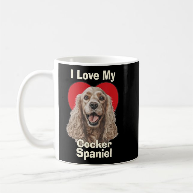 Ich Liebe mein Cocker Spanisch Welpen Hund Kaffeetasse (Links)