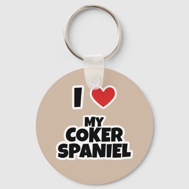 Ich Liebe mein Coker Spaniel Schlüsselanhänger (Vorderseite)