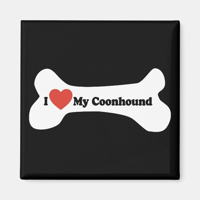 Ich Liebe mein Coonhound - Dog Bone Magnet (Vorne)