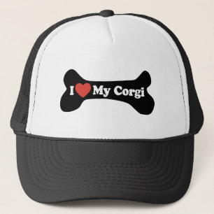 Ich Liebe mein Corgi - Hundeknochen Truckerkappe