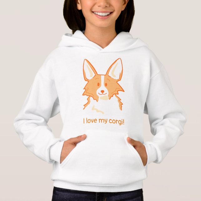 Ich Liebe mein Corgi! Niedlicher Hund Hoodie (Vorderseite)