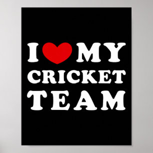 Ich liebe mein Cricket-Team Poster