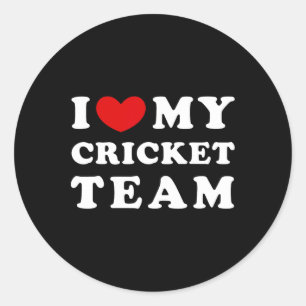 Ich liebe mein Cricket-Team  Runder Aufkleber