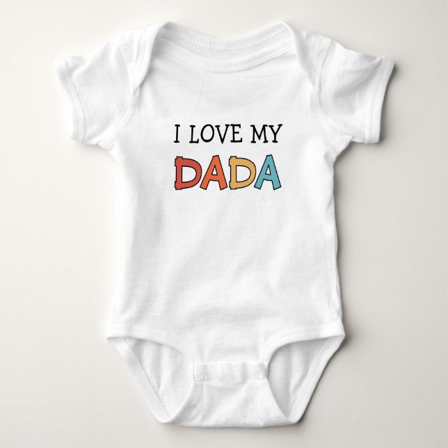 Ich Liebe mein Dada Retro Niedlich Baby Strampler (Vorderseite)