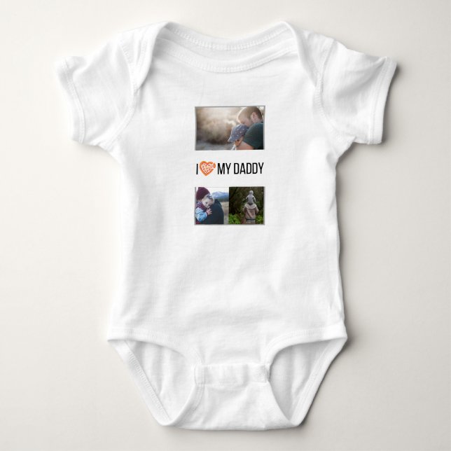 ICH LIEBE MEIN DADDY BABY SCHLIESSEN CUSTOM-FOTO BABY STRAMPLER (Vorderseite)