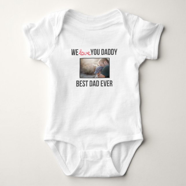 ICH LIEBE MEIN DADDY BABY SCHLIESSEN CUSTOM-FOTO BABY STRAMPLER (Vorderseite)